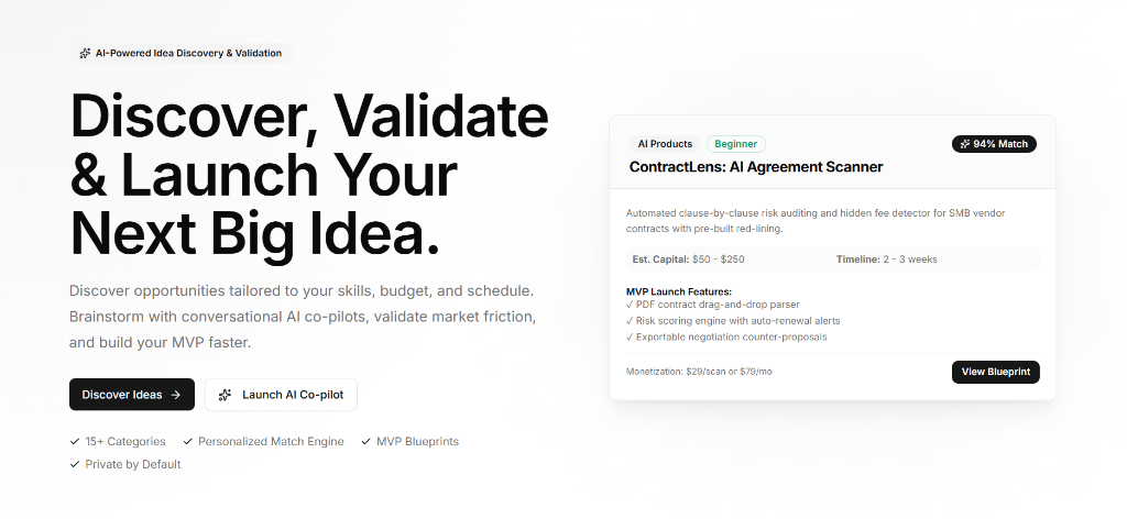 Idea Discovery & Validation Engine
